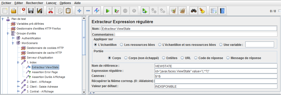 Extracteur dexpression régulière JMeter
