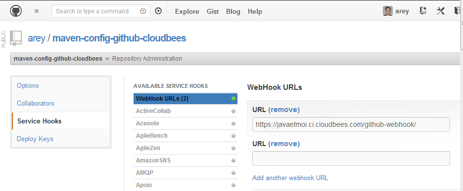 github-webhook-cloudbees