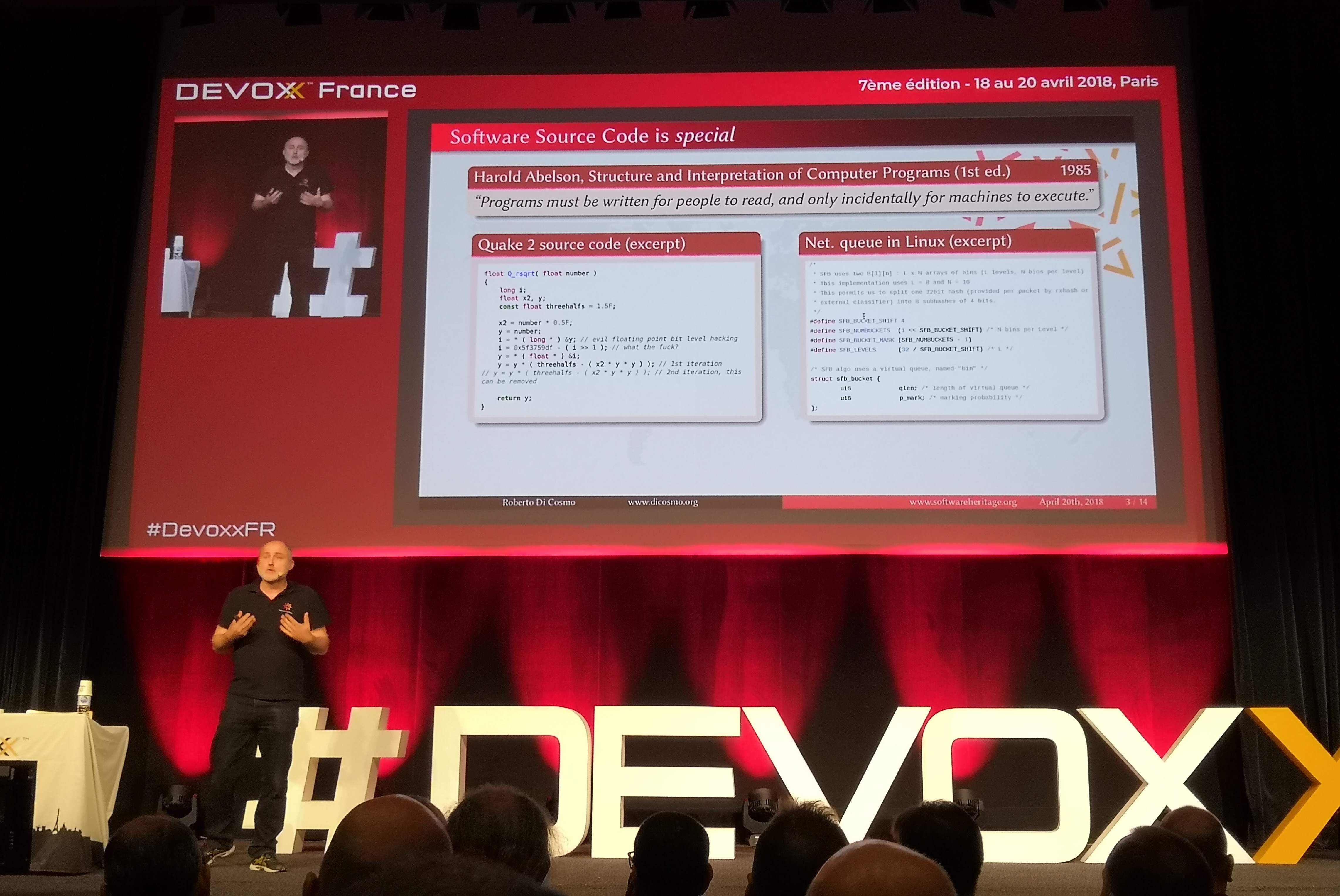 Photo prise lors de la conférence Devoxx France 2018