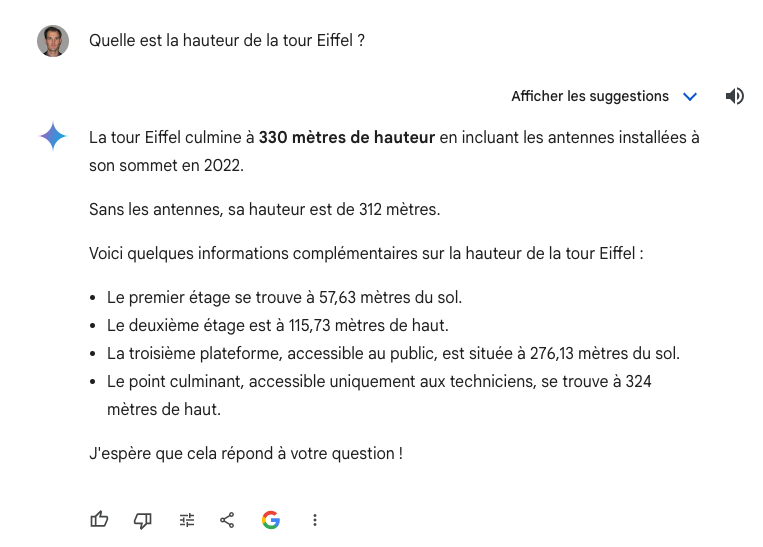 Screenshot Démo de Gemini sur https://gemini.google.com/app