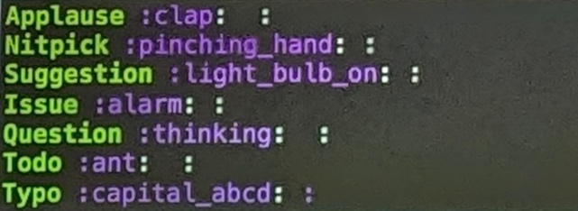 Exemple de commentaire de revue de code avec notation structurée