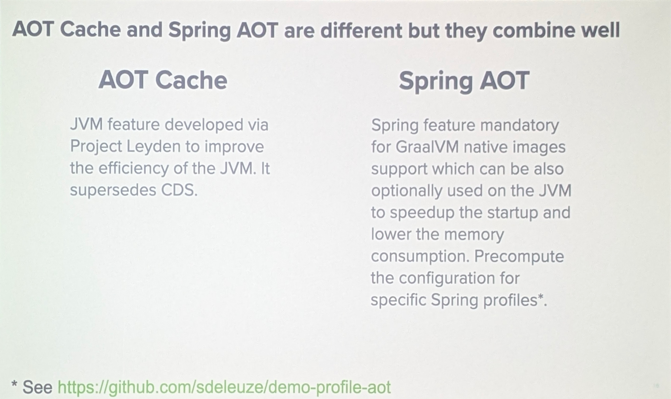 AOT Cache and Spring AOT are different but they combine well
