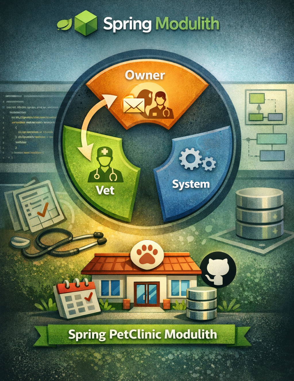 Illustre le découpage en modules de l&amp;rsquo;application Spring Modulith à l&amp;rsquo;aide de Spring Modulith