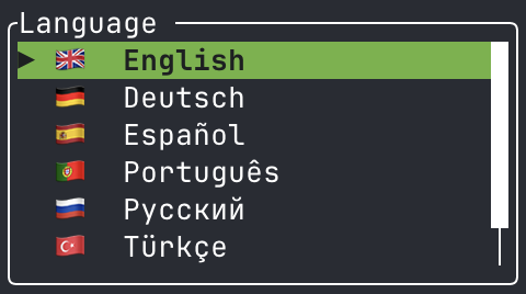 Language Selection:right